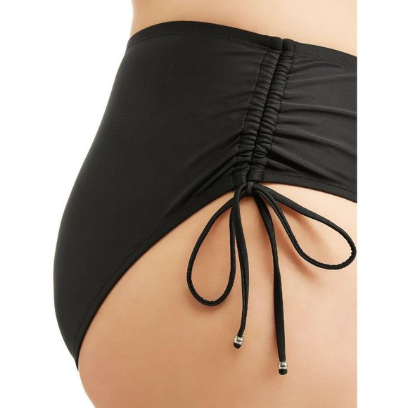 Time and Tru Womens Plus Black Core Ruched Brief - Picture 3 of 12